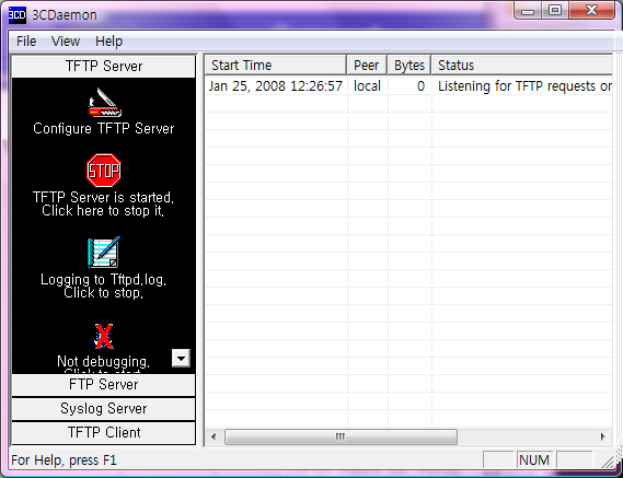 3CDaemon - FTP TFTP Server 프로그램